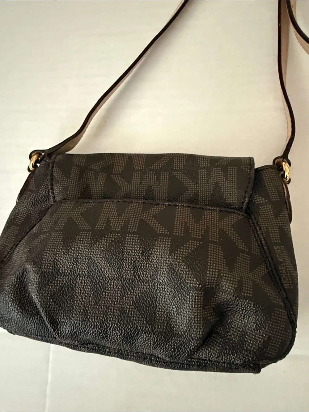 Michael Kors Jet Set Small Flap monogram crossbody, gold  hardware